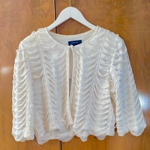 Vintage large white cropped sequin sweater